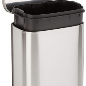 Mini Rectangular Trash Can With Soft-Close Foot Pedal