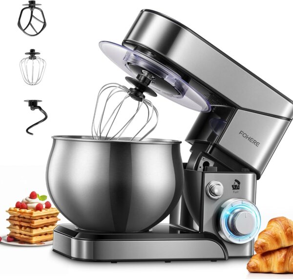 Stand Mixer FOHERE, 5.8 QT Stainless Steel Mixer