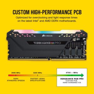 Corsair VENGEANCE RGB PRO DDR4 16GB (2x8GB) 3200MHz CL16 Intel XMP 2.0 iCUE Compatible Computer Memory