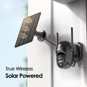 SEHMUA Solar Security Cameras Wireless Outdoor, 2K 360° View Battery Powered Outdoor Camera, WiFi Home Security