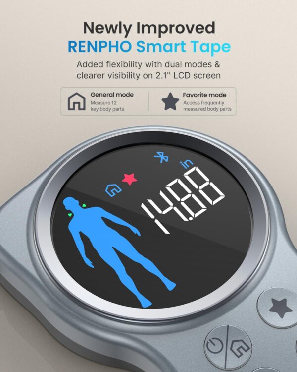 RENPHO Tape Measure, Smart Body Measuring Tape Weight Loss, Body Measurement Tape - Image 3