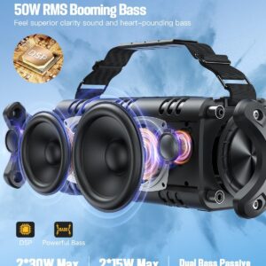 W-KING Bluetooth Speaker, 90W Peak 50W RMS IPX6 Waterproof Loud Speakers